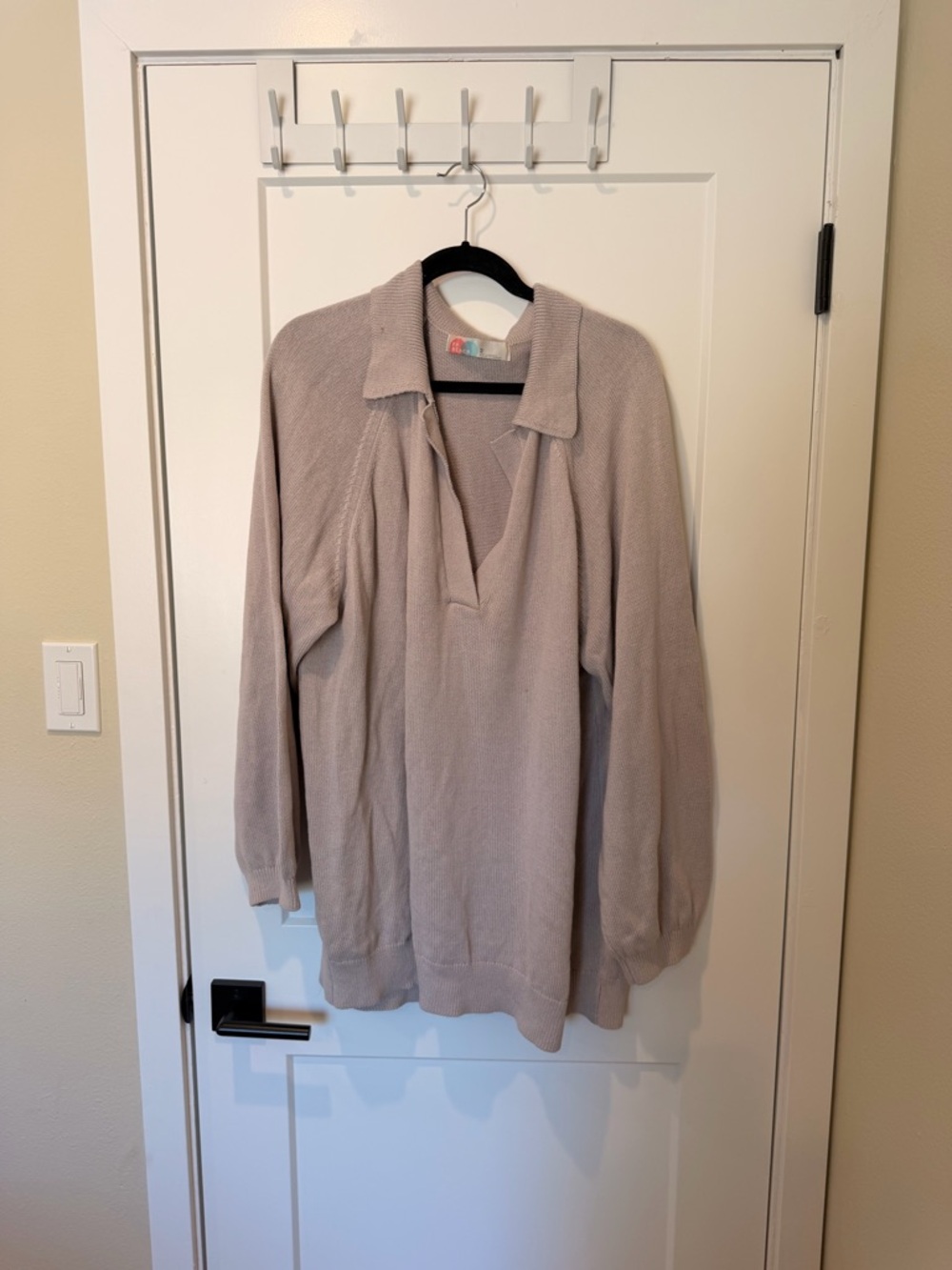 We the Free Light Gray Collared Knit Pullover